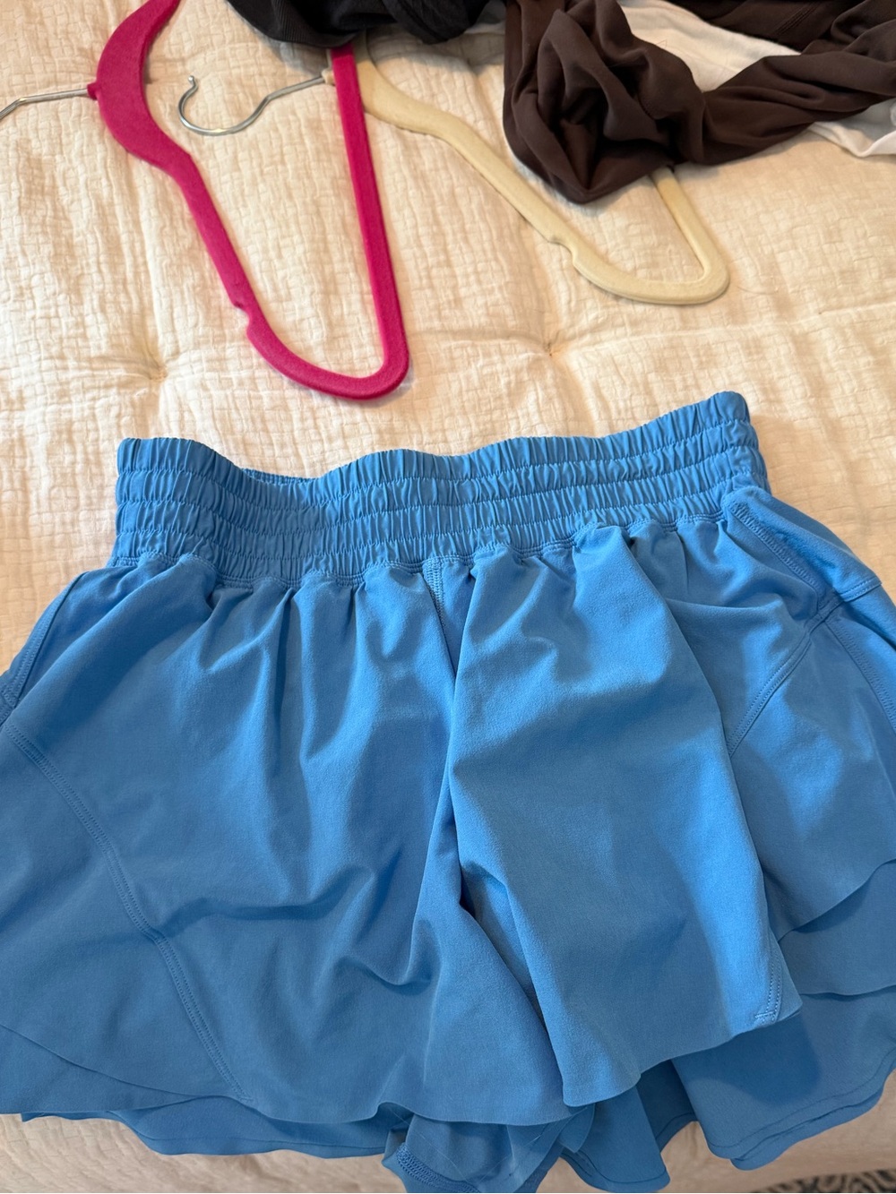 lululemon athletica Blue Layered Ruffle Athletic Shorts